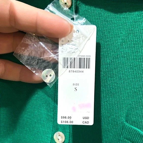 NWT Anthropologie Green Sleeveless Knit Polo Sweater Top Preppy Sporty Size S - Picture 6 of 8